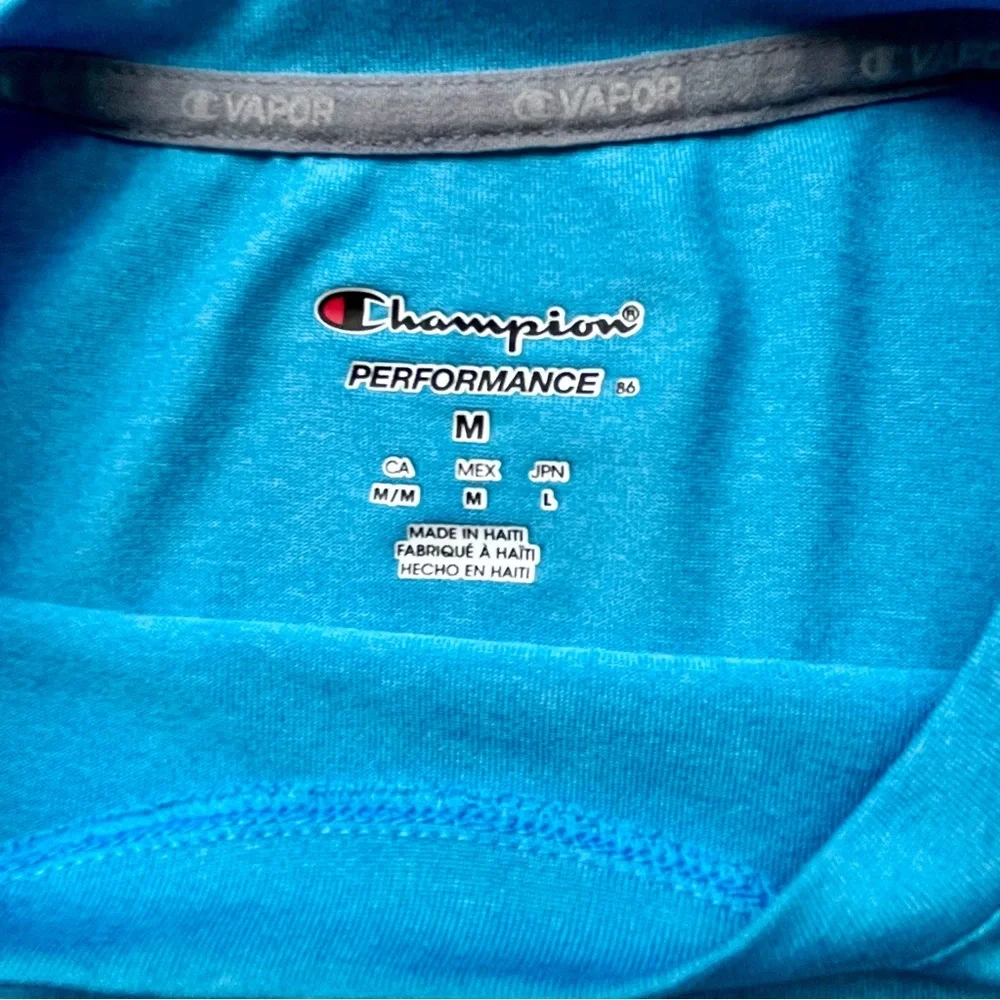Champion Performance Vapor Men's Blue Active Workout Running T-Shirt - Size Med - Picture 3 of 6